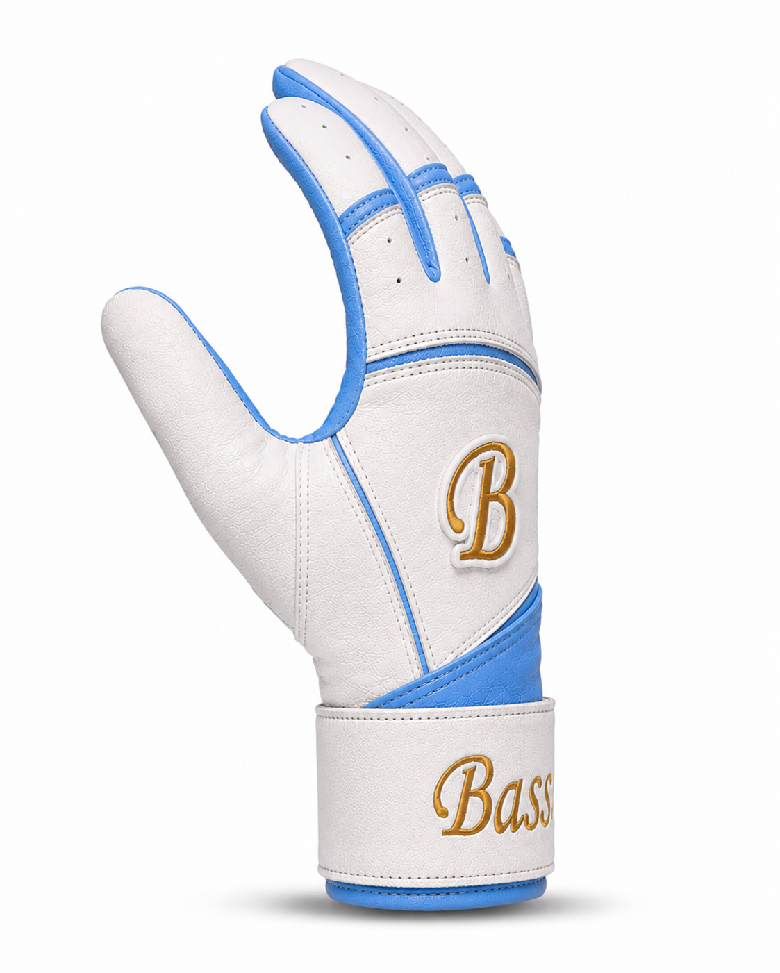 Bass Gold Series: Powder Blue Batting Gloves